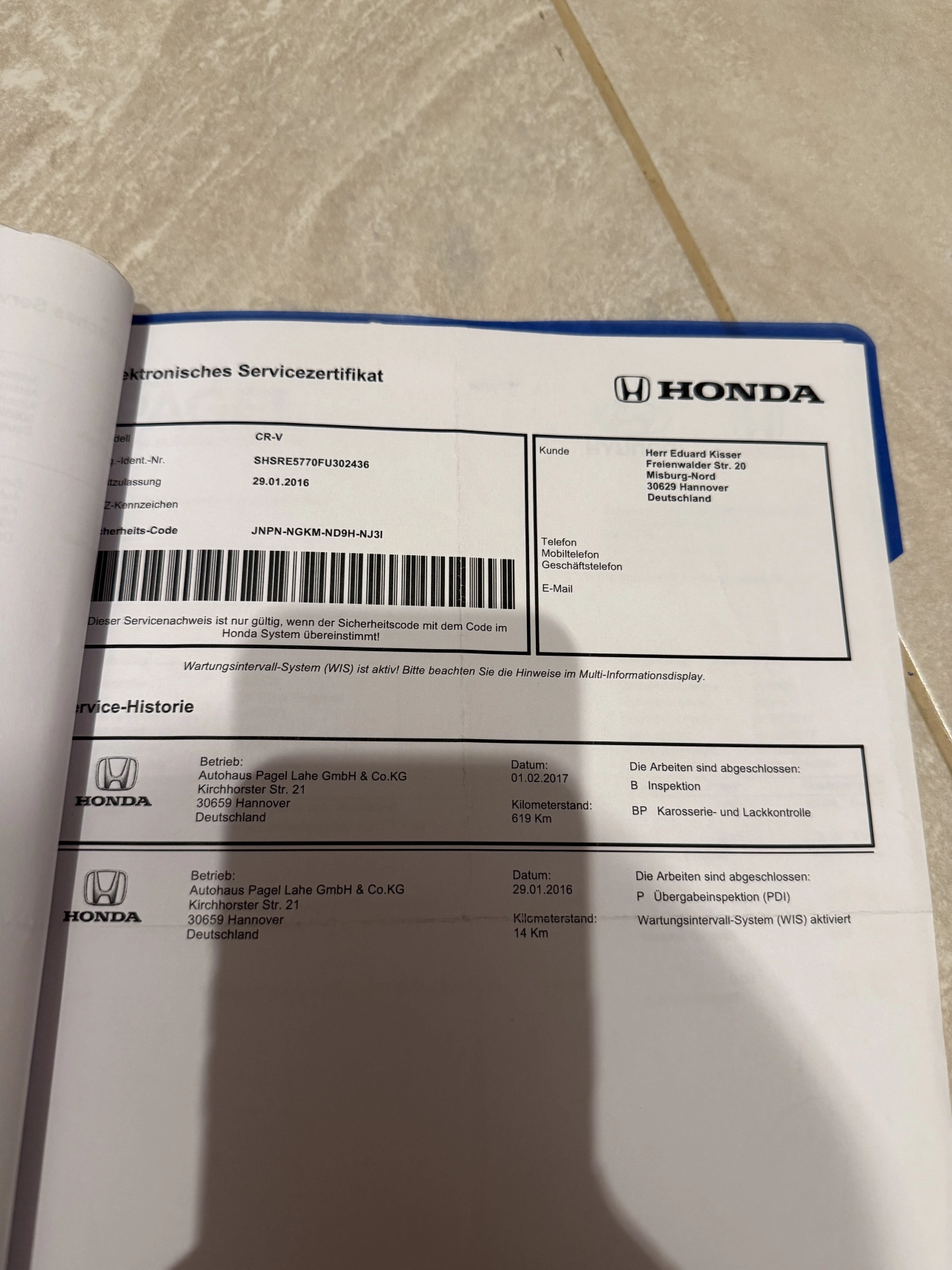 Honda CR -v SUV 2015